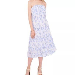 1.STATE Women's Strapless Ruffle Tiered Midi Dress